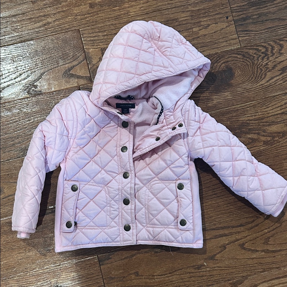 Tommy Hilfiger Toddler Quilted Hooded Jacket - Light Pink